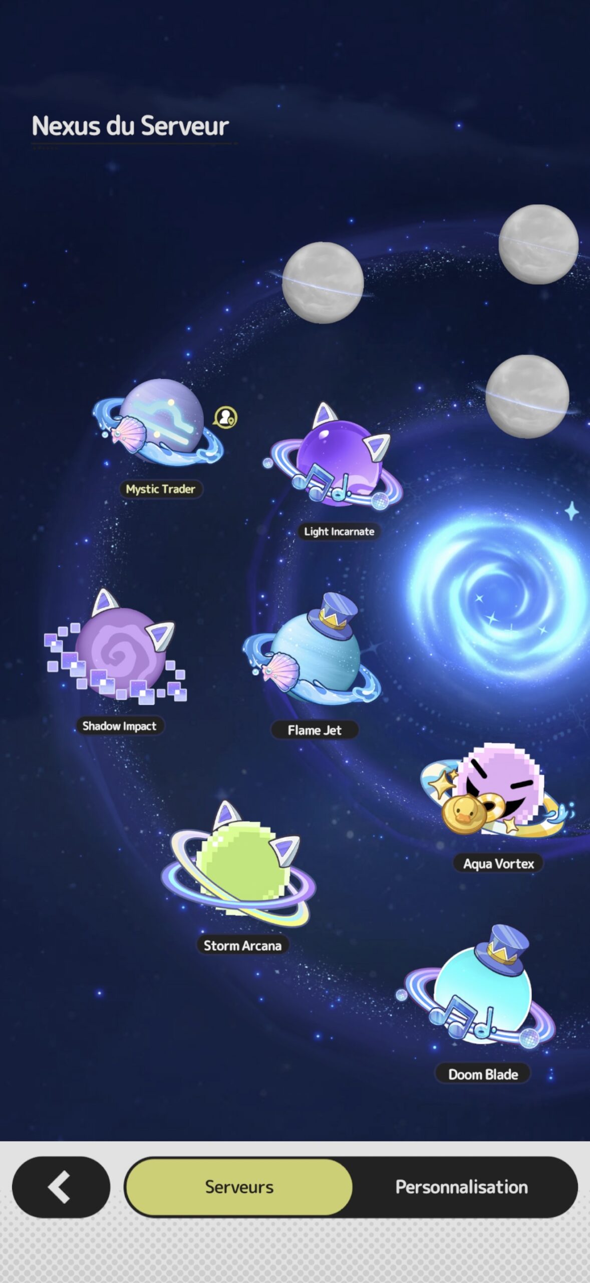 Nexus de 8 serveurs